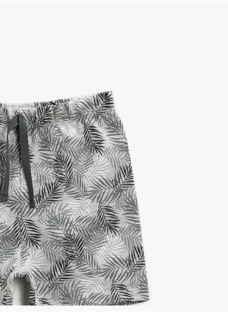 كوتون Drawstring Shorts Cotton Printed