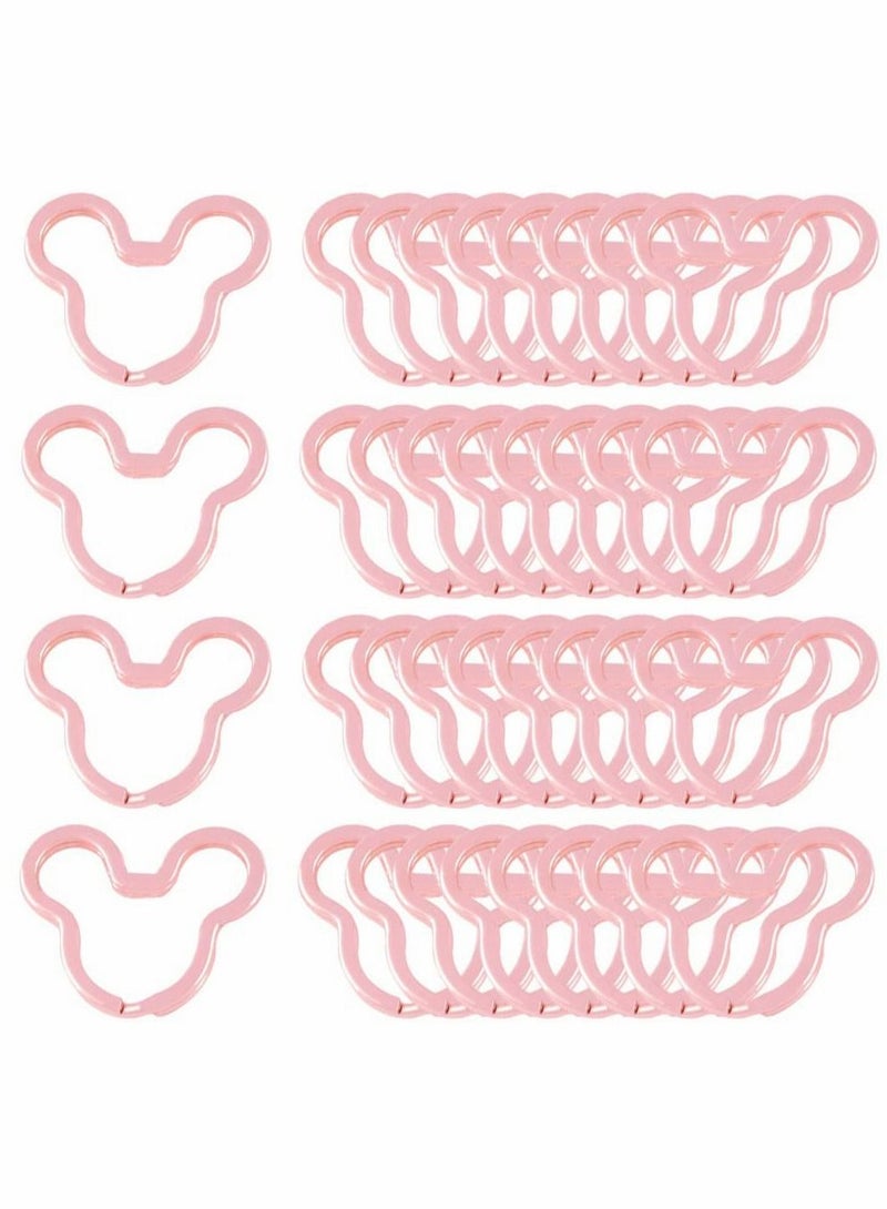 SYOSI Mouse Head Shape Split Rings Colorful Flat Key Chain Rings Metal Creative Key Holder for Bag Home Car Office Organization DIY Crafts 50 PCS  - Image 1