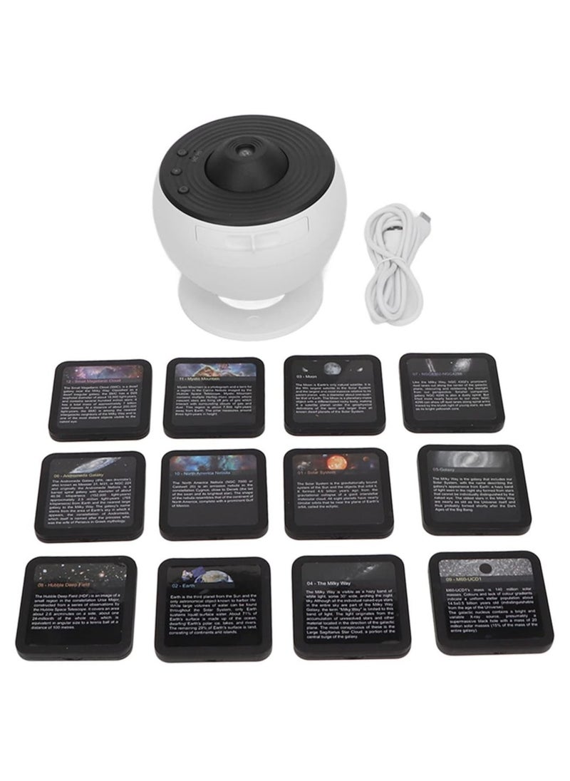 Generic - tar Projector, Night Light Galaxy Projector 6500K with 12 Galaxy Discs, LED Lights Projection Lamp for Kids Bedroom, Adults Home Theater, Party, Living Room Decor, White - Image 1