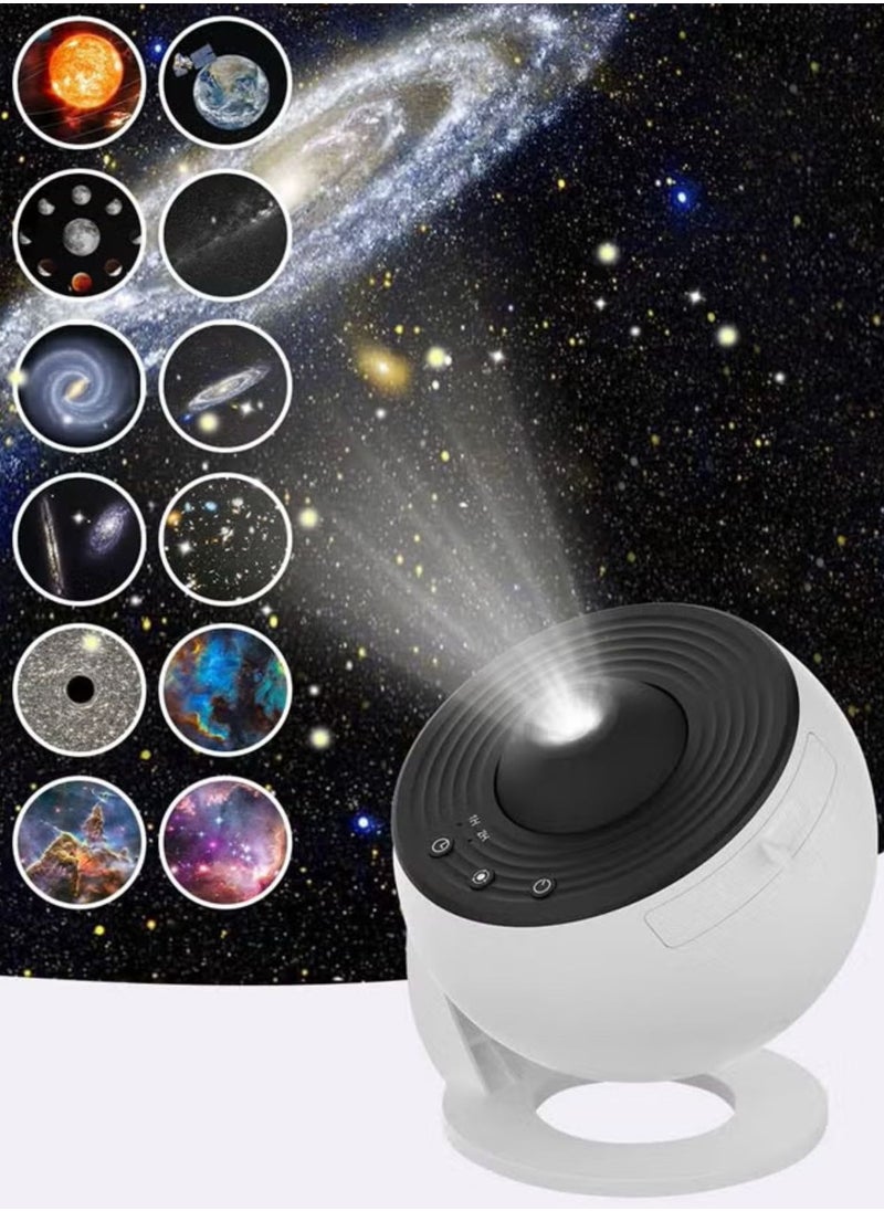 Generic - tar Projector, Night Light Galaxy Projector 6500K with 12 Galaxy Discs, LED Lights Projection Lamp for Kids Bedroom, Adults Home Theater, Party, Living Room Decor, White - Image 1