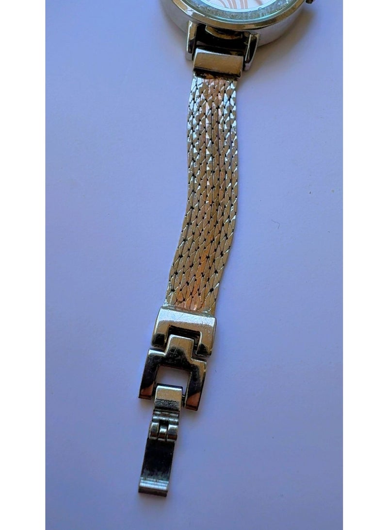 Traxx Style Women's Fashion Watch - Silver Mesh Multi-Strand Bracelet with Crystal Studded Bezel and Floral Dial - AL-001 - Image 3