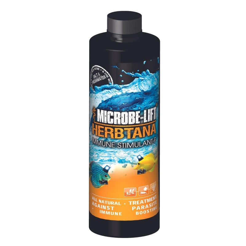 Microbe Lift MICROBE-LIFT HERB16 Herbtana Immune Booster and Natural Parasite Remover for Freshwater and Saltwater Home Aquariums and Fish Tanks, 16 Ounces - Image 1