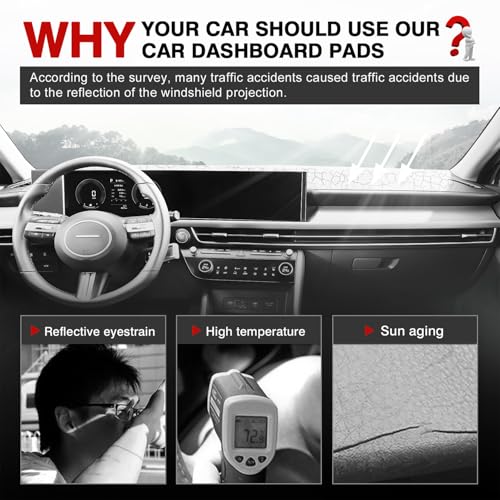 Autorder Dashboard Cover Mat for Hyundai Sonata 2024 2025 Accessories Dash Cover Upgrade Velvet Dash Mat UV Rays Protector - Image 2