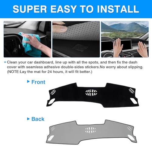 Autorder Dashboard Cover Mat for Hyundai Sonata 2024 2025 Accessories Dash Cover Upgrade Velvet Dash Mat UV Rays Protector - Image 5