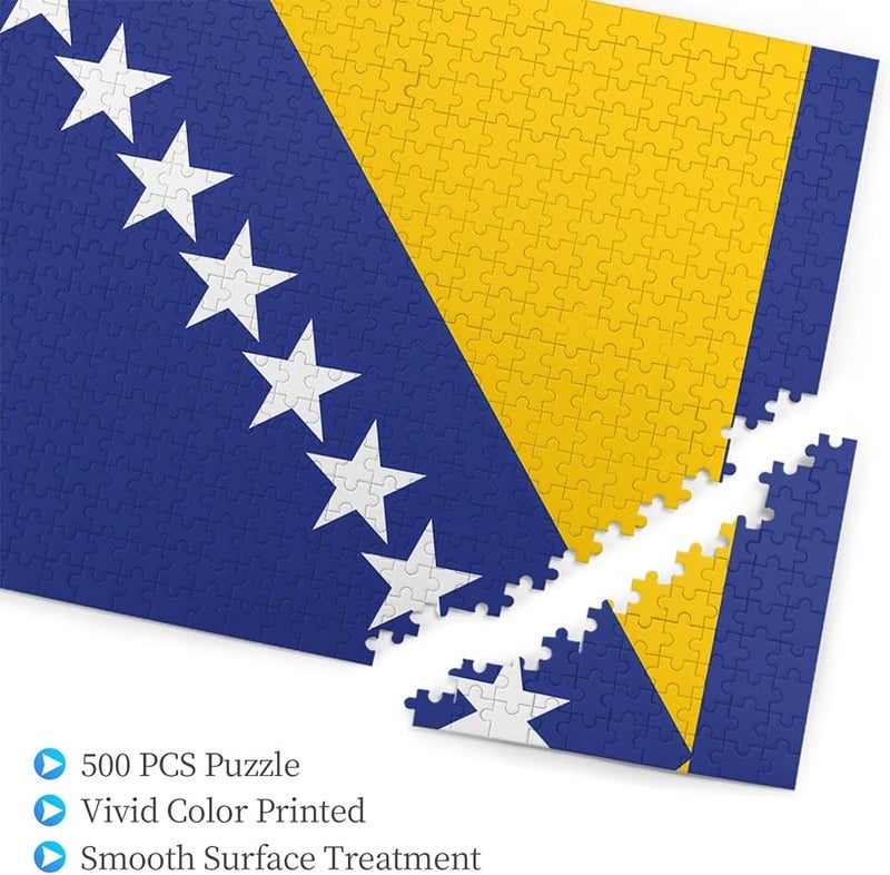 Bosnia And Herzegovina Flag Jigsaw Puzzle 500 Pieces For Adults Home Decor 20 4 X 15 Inches - Image 3