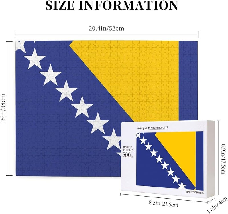 Bosnia And Herzegovina Flag Jigsaw Puzzle 500 Pieces For Adults Home Decor 20 4 X 15 Inches - Image 5