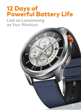 400 mAh N10 Smartwatch 1.43" AMOLED Display, GPS 5-Satellite Tracking, Corning Gorilla Glass, 12-Day Battery Life, 5ATM Swimming  Waterproof Dark Chrome - view 4
