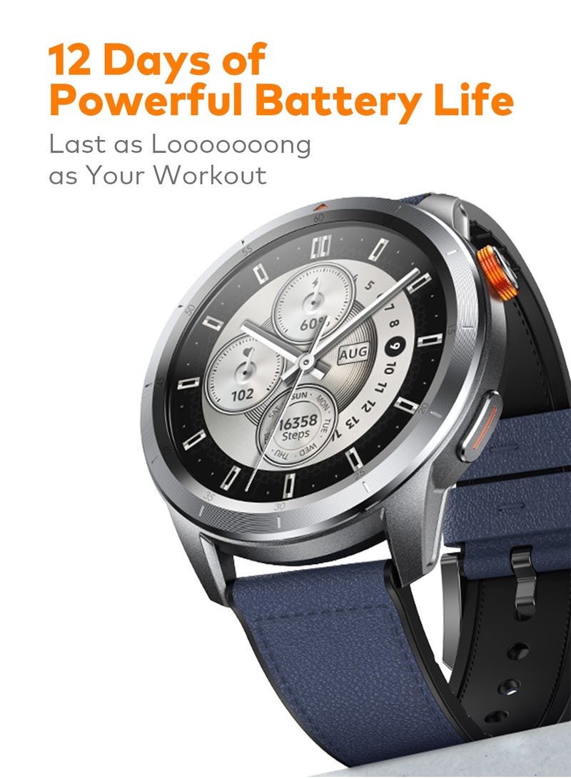 ITEL 400 mAh N10 Smartwatch 1.43" AMOLED Display, GPS 5-Satellite Tracking, Corning Gorilla Glass, 12-Day Battery Life, 5ATM Swimming  Waterproof Dark Chrome - Image 4