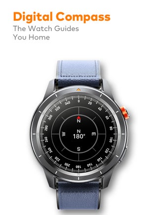 400 mAh N10 Smartwatch 1.43" AMOLED Display, GPS 5-Satellite Tracking, Corning Gorilla Glass, 12-Day Battery Life, 5ATM Swimming  Waterproof Dark Chrome - view 5