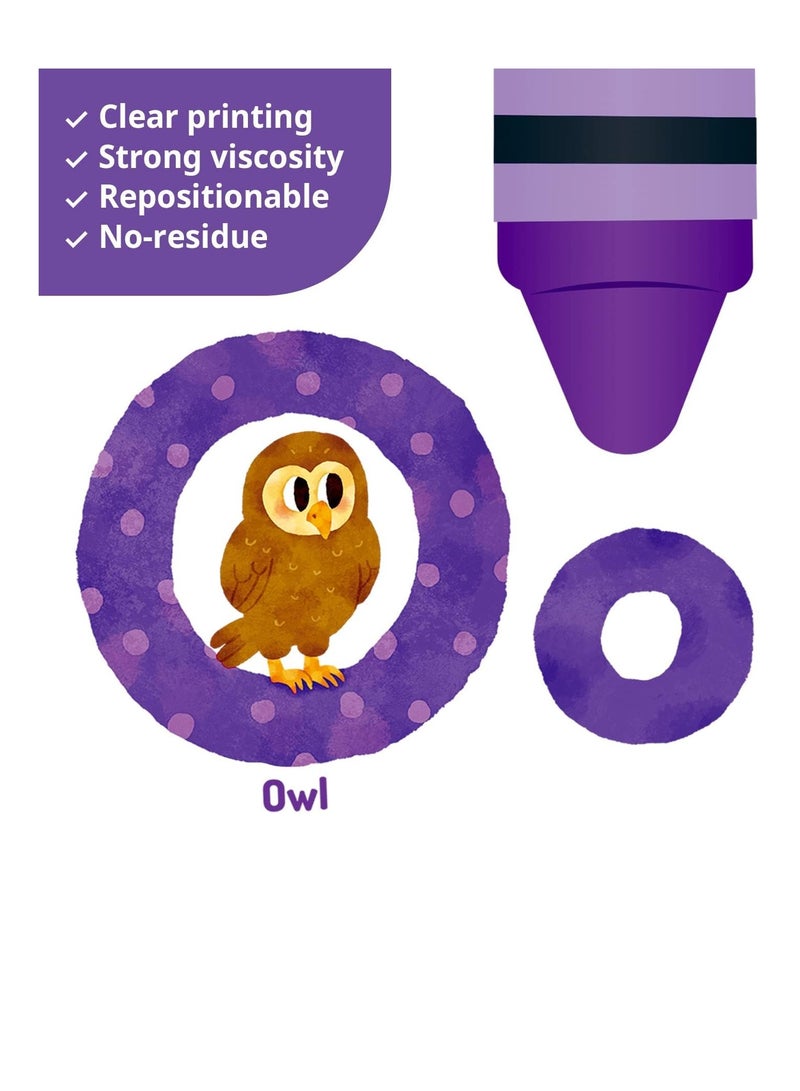 Decowall Decowall DS-8044 animal alphabet numbers colour decals stickers kids peel and stick removable for room decor letters ABC classroom playroom decorations educational bedroom nursery  - Image 4