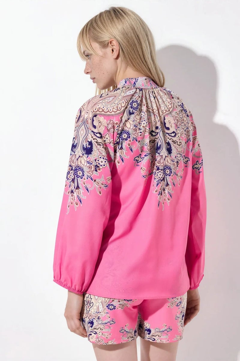 Jennyfer Paisley Tie-front Blouse And Shorts Set - Image 5