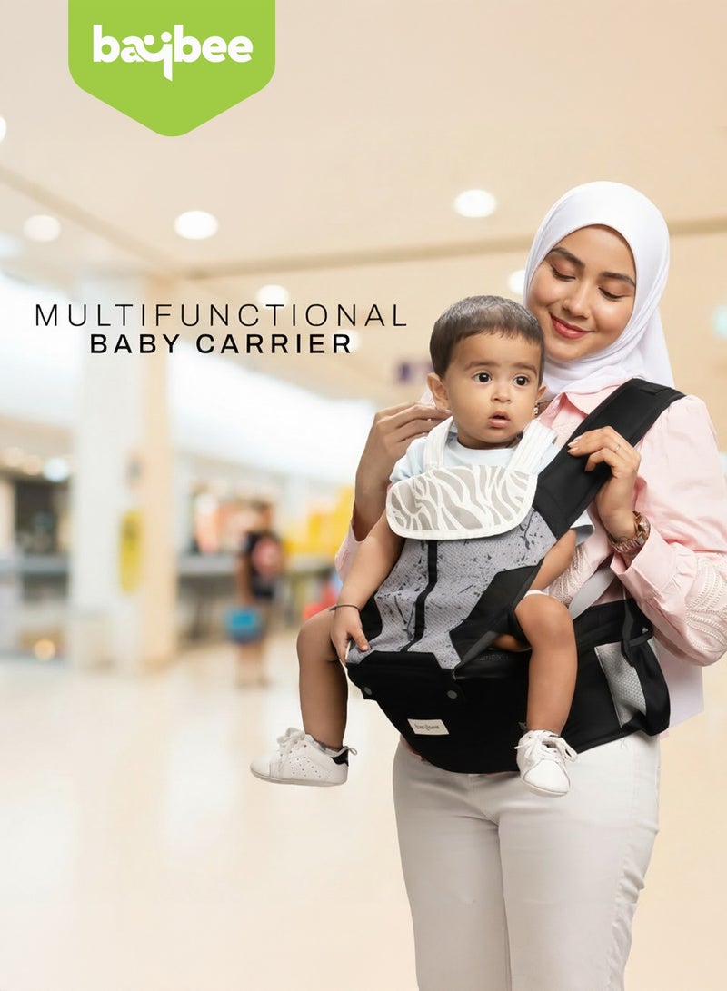 BAYBEE Neonest Hip Seat Baby Carrier for 0 to 3 Year Baby | Baby Carrier for New Born with 6 Carry Position | Adjustable Hands Free Baby Carry Bag with Lumbar Support & Wide Seat Cushion | Babies Kangaroo Bag with Multi Storage Packet & Breathable Mesh Fabric Black - Image 2