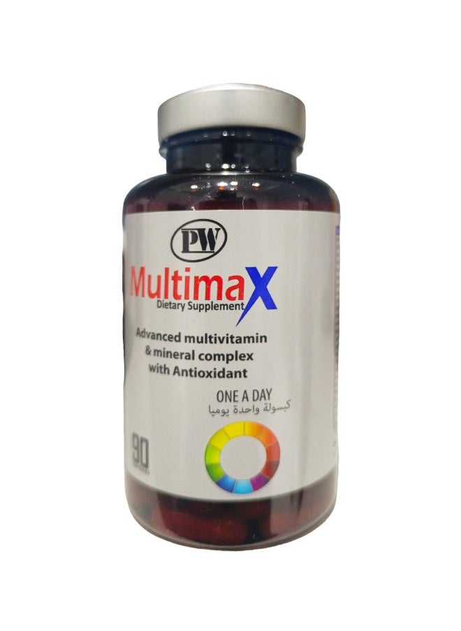 MultiMax Dietary Supplement - Advanced Multivitamin & Mineral Complex with Antioxidant, One-A-Day - 90 Capsules