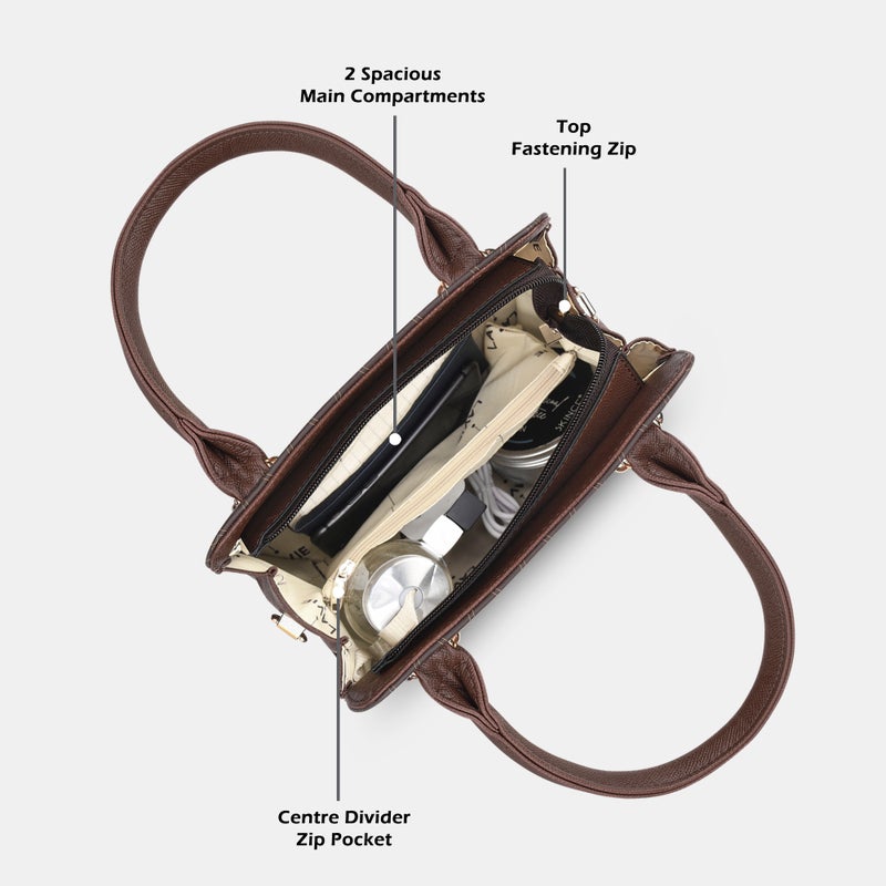 Lavie Women's Mono Ushawu Small Satchel Handbag (Brown) - Image 3