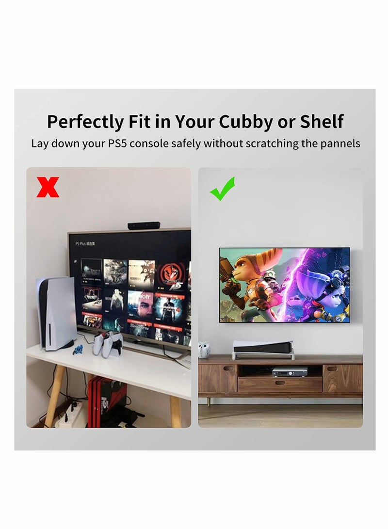 KASTWAVE حامل أفقي لجهاز بلاي ستيشن 5، حامل مكتبي متوافق مع قرص بلاي ستيشن 5، حامل لوضع وحدة التحكم لجهاز بلاي ستيشن 5، تصميم بسيط، أبيض - Image 2