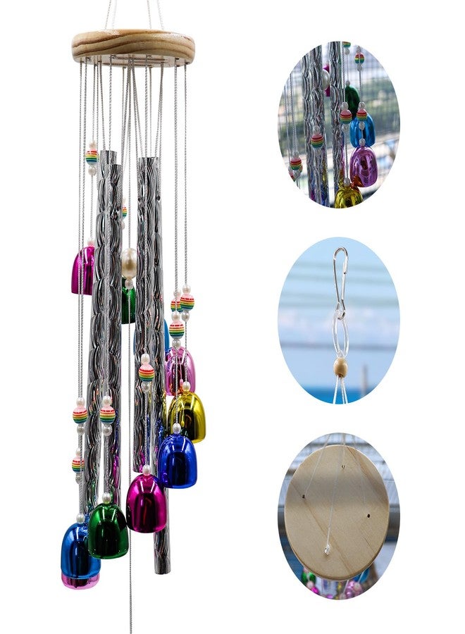 MHLLGN Parakeet Toys with Colorful Bells and Shining Sticks, Bird Cage Accessories Wind Chimes for Chewing, Chew Toys for African Grey, Budgies, Cockatiels, Lovebirds, Conures, Quakers, Small to Medium Birds - Image 2