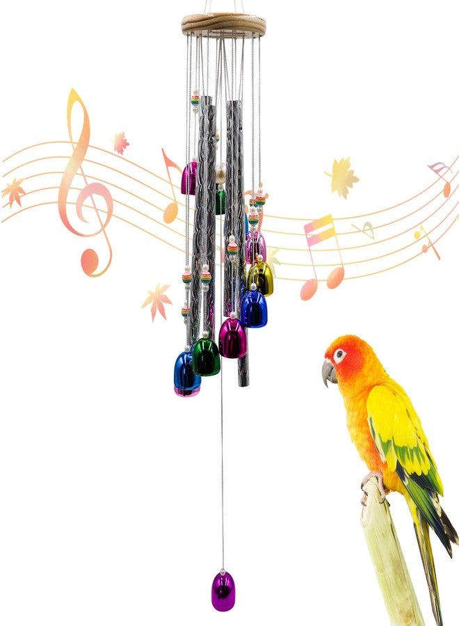 MHLLGN Parakeet Toys with Colorful Bells and Shining Sticks, Bird Cage Accessories Wind Chimes for Chewing, Chew Toys for African Grey, Budgies, Cockatiels, Lovebirds, Conures, Quakers, Small to Medium Birds - Image 1