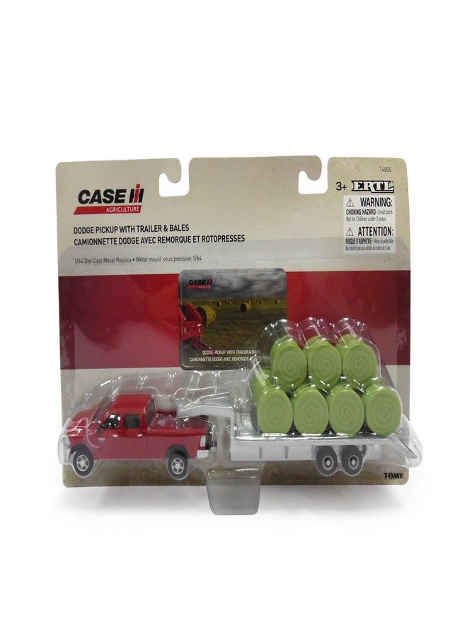 Ertl Dodge Pickup with Diecast Trailer and Bales, 1:64-Scale - Image 2