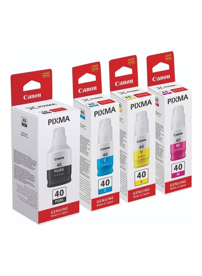 كانون 4 عبوات صبغات GI 40 لـ Pixma G6040 G5040 GM2040 - Image 1