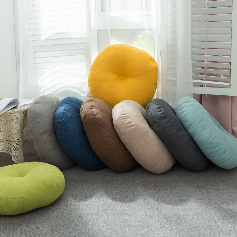 Simple Japanese Style Futon Thickened Cushion Round Cotton And Linen Cushion Tatami Cushion Home Balcony Bay Window Cushion - Image 5
