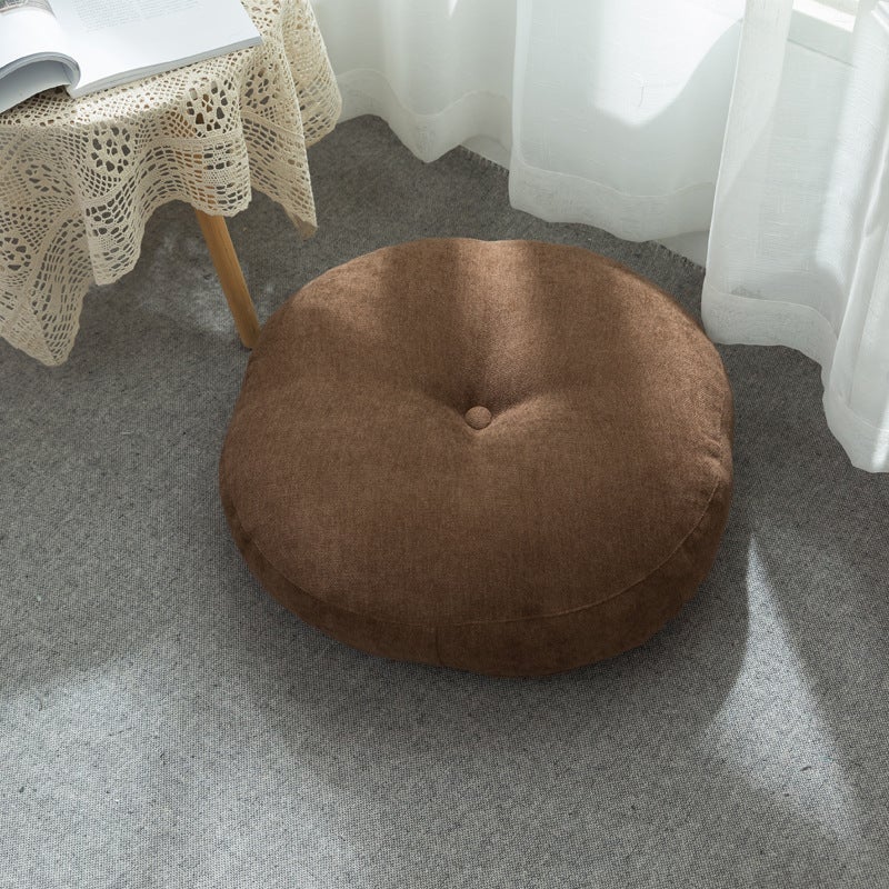 Simple Japanese Style Futon Thickened Cushion Round Cotton And Linen Cushion Tatami Cushion Home Balcony Bay Window Cushion - Image 1