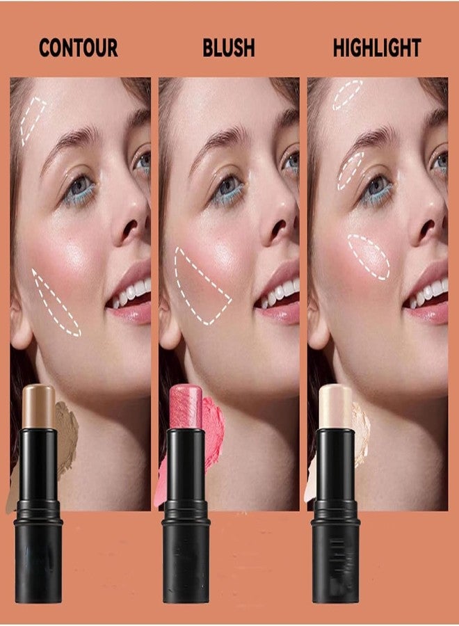 RedOak Multi-Use Cream Contour Highlighter, Blush and Bronzer Contour Stick - 05 Rogosa Rose - Image 4