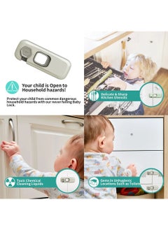 ONETO 5 Pcs Baby Safety Cabinet Lock Security Protection Home Refrigerator Safety Buckle Child Anti Pinch Hand Drawer Door Locks  - Image 5
