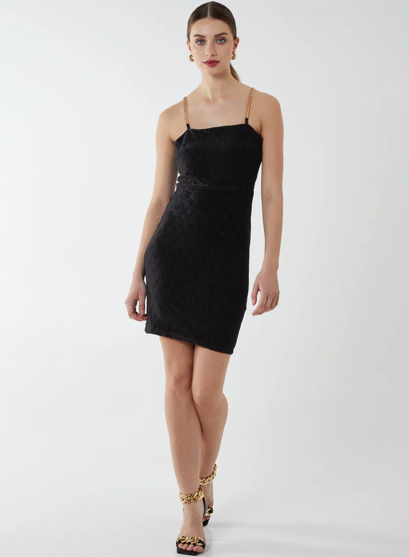 Blue Vanilla Chain Strap Mini Dress