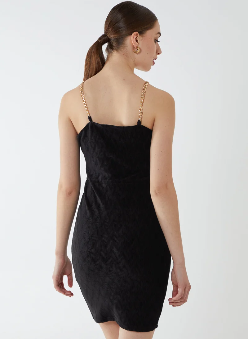 Blue Vanilla Chain Strap Mini Dress