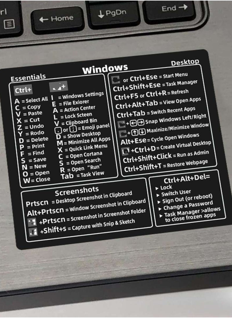ماركة غير محددة - ملصقات اختصارات لنظام Mac OS و نظام Windows بالإضافة الى برامج EXCEL و WORD مضادة للماء و قابلة للإزالة - Image 1