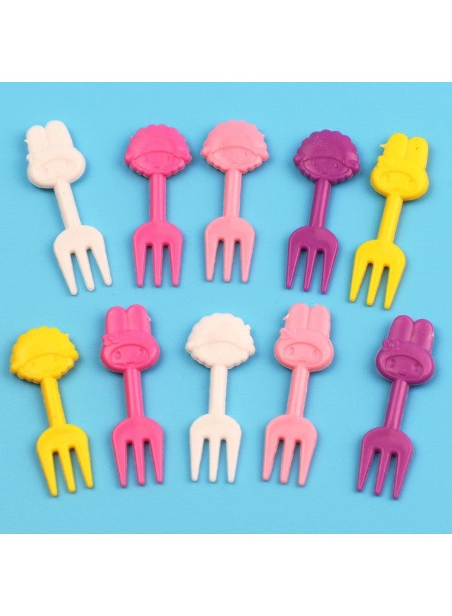 Japanese Cute Animal Fruit Fork Food Grade PP Material Fruit Cake Sign Child Safety Party Dessert Fork-Specifications:6pc Fruit Fork/hat Box  - Image 5