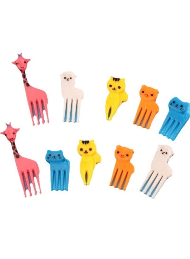 Japanese Cute Animal Fruit Fork Food Grade PP Material Fruit Cake Sign Child Safety Party Dessert Fork-Specifications:6pc Fruit Fork/hat Box  - Image 4
