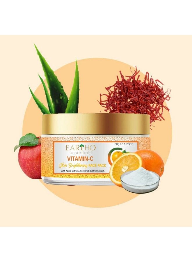 EARTHO essentials Vitamin C Skin Brightening Face Pack With Apple Extract Aloevera & Saffron Extract 50G - Image 3