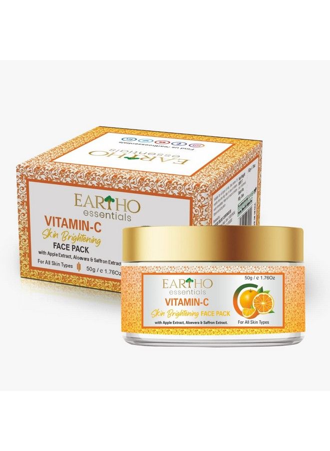 EARTHO essentials Vitamin C Skin Brightening Face Pack With Apple Extract Aloevera & Saffron Extract 50G - Image 1