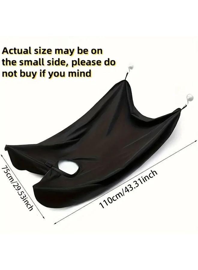 Black Beard Shaving Apron With Suction Cups Hair Catcher For Barbers And Grooming - Image 3