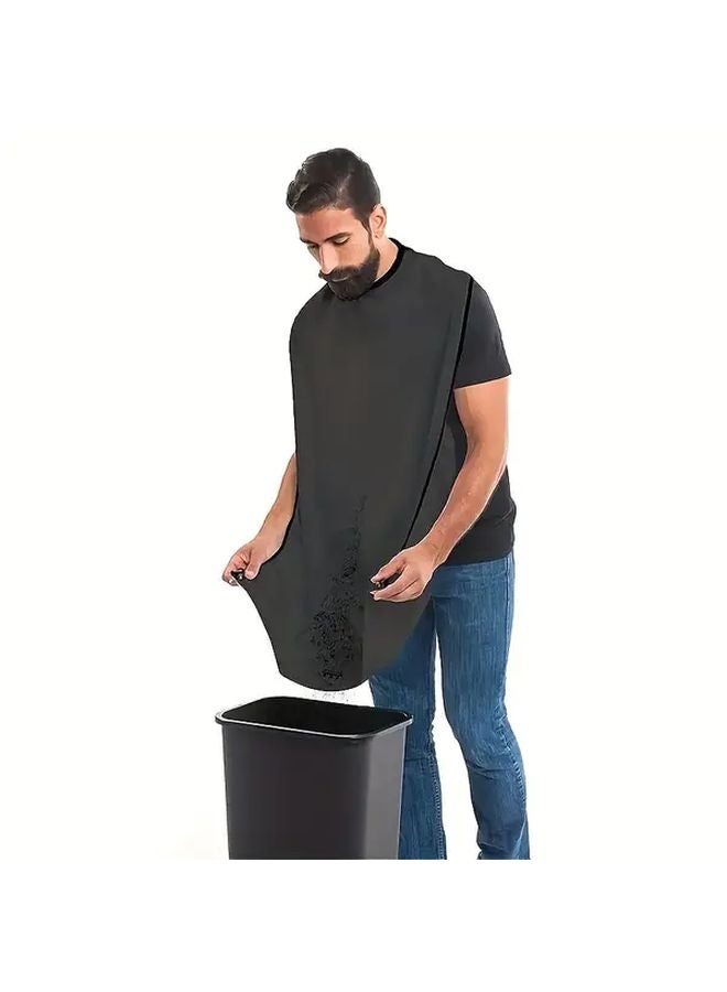 Black Beard Shaving Apron With Suction Cups Hair Catcher For Barbers And Grooming - Image 2
