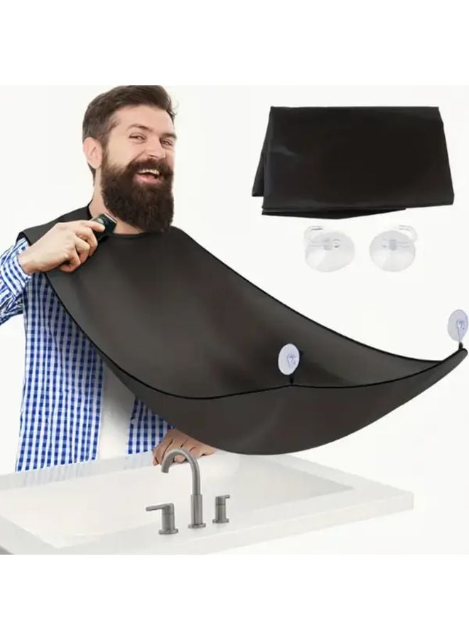 Black Beard Shaving Apron With Suction Cups Hair Catcher For Barbers And Grooming - Image 5