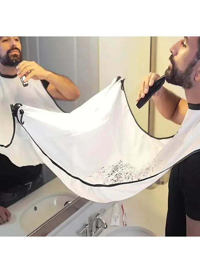 Black Beard Shaving Apron With Suction Cups Hair Catcher For Barbers And Grooming - Image 1