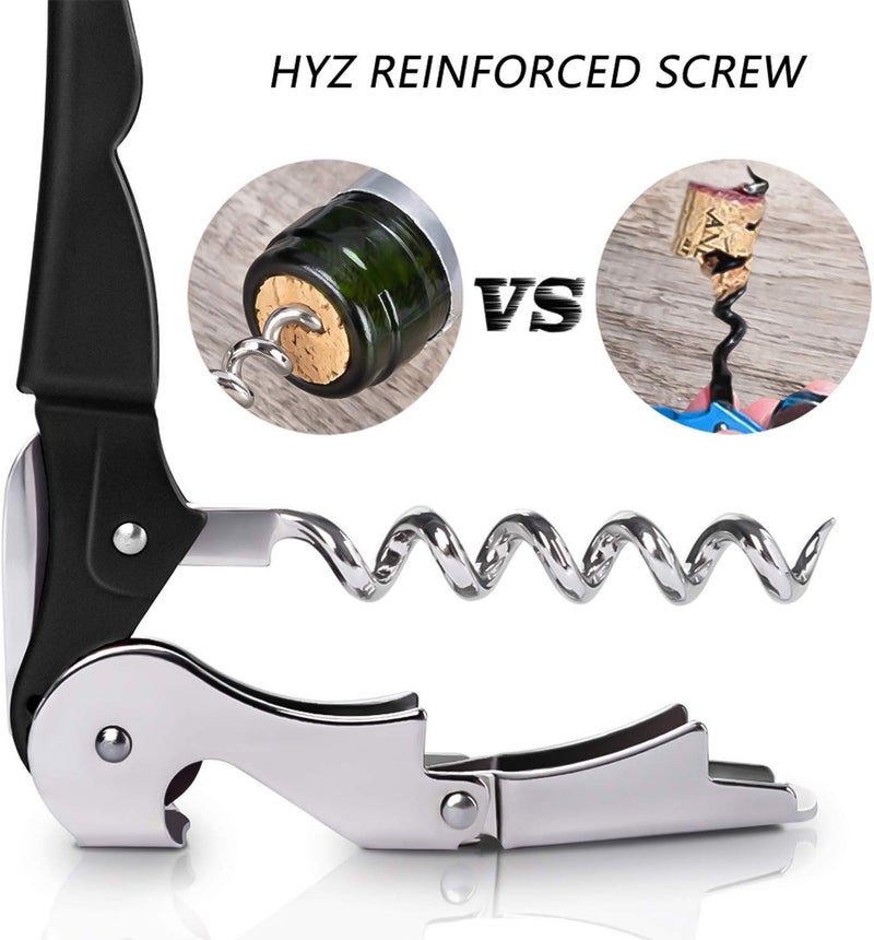 NJ OVERSEAS NJ Corkscrew Upgraded Heavy Duty Wine Opener with Foil Cutter and Bottle Opener for Restaurant Waiters, Sommelier, Bartenders, Corkscrew for Wine and Beer:1 Pc. - Image 4