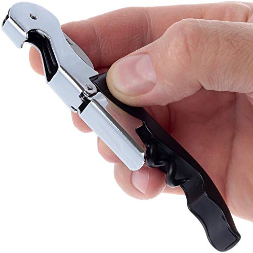 NJ OVERSEAS NJ Corkscrew Upgraded Heavy Duty Wine Opener with Foil Cutter and Bottle Opener for Restaurant Waiters, Sommelier, Bartenders, Corkscrew for Wine and Beer:1 Pc. - Image 3