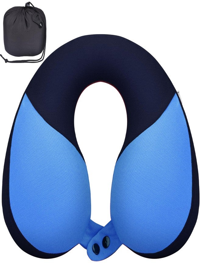 COOLBEBE Kids Travel Neck Pillow, Softly Double Support Travel Pillow for Car & Airplane, Traveling Gifts for Toddler & Children (1, Haze Blue) - Image 1