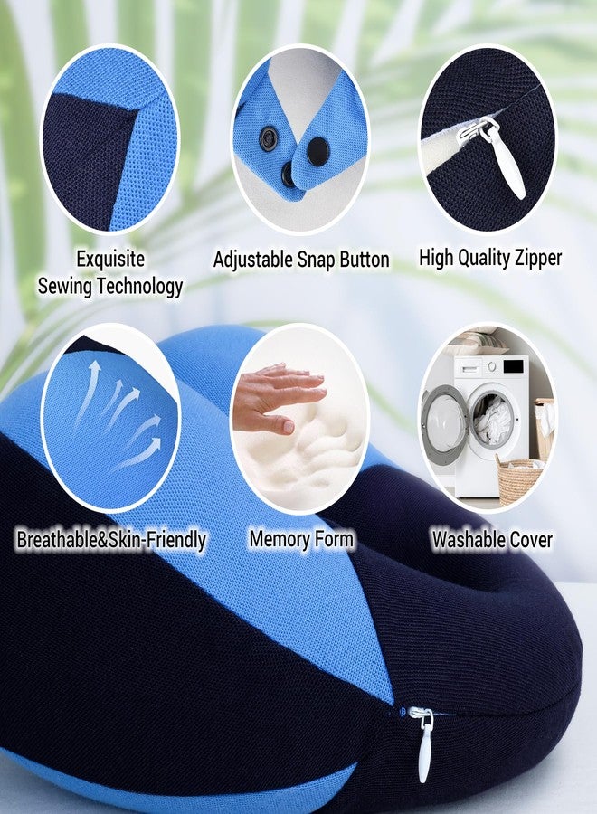COOLBEBE Kids Travel Neck Pillow, Softly Double Support Travel Pillow for Car & Airplane, Traveling Gifts for Toddler & Children (1, Haze Blue) - Image 3