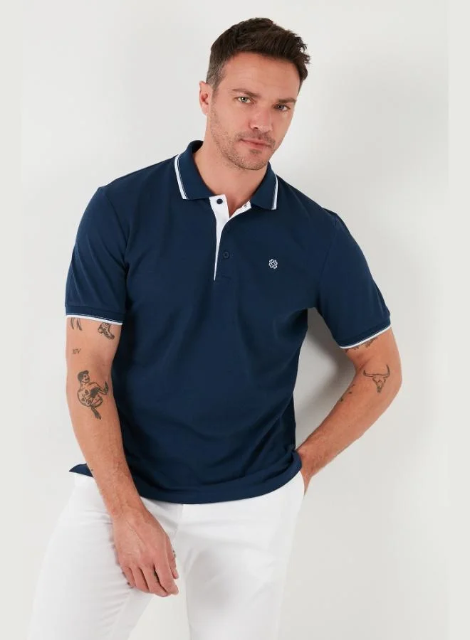 Buratti Buratti Cotton Slim Fit Striped Detail Buttoned Polo Collar 4-Pack Men's T-Shirt 5902118S4