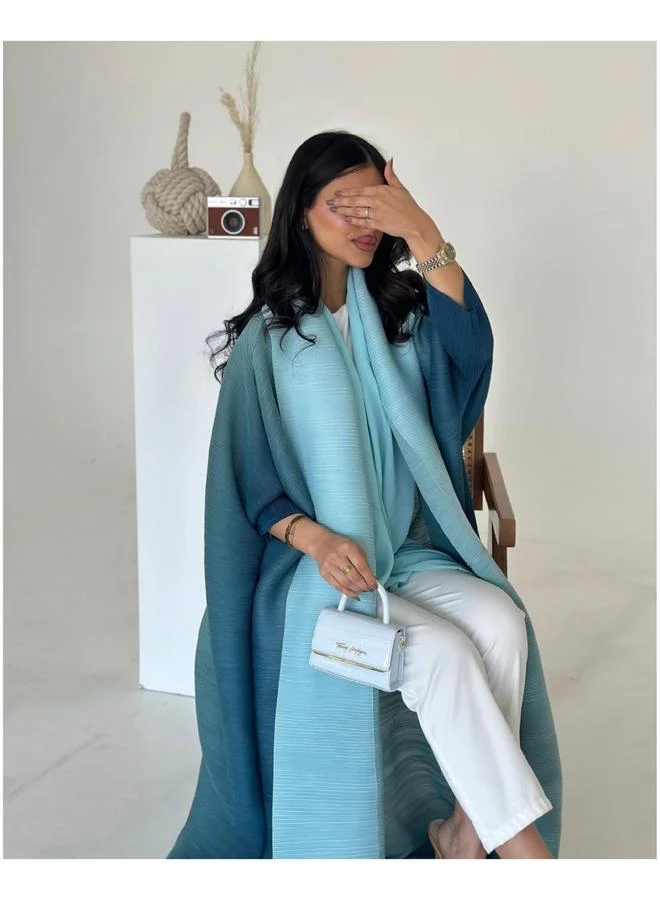 تايك تو Multi-Color Textured Open Front Abaya