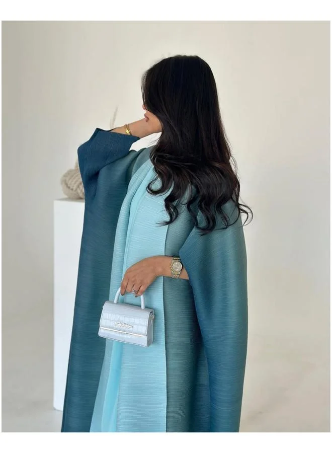 تايك تو Multi-Color Textured Open Front Abaya