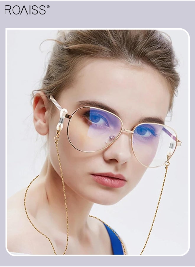 roaiss - 4Pcs Metal Glasses Chains for Men Women, Eyewear Strap Holders Hanging Neck Rope Windproof Mask Lanyard Eyeglasses Accessory, 75cm - Image 1