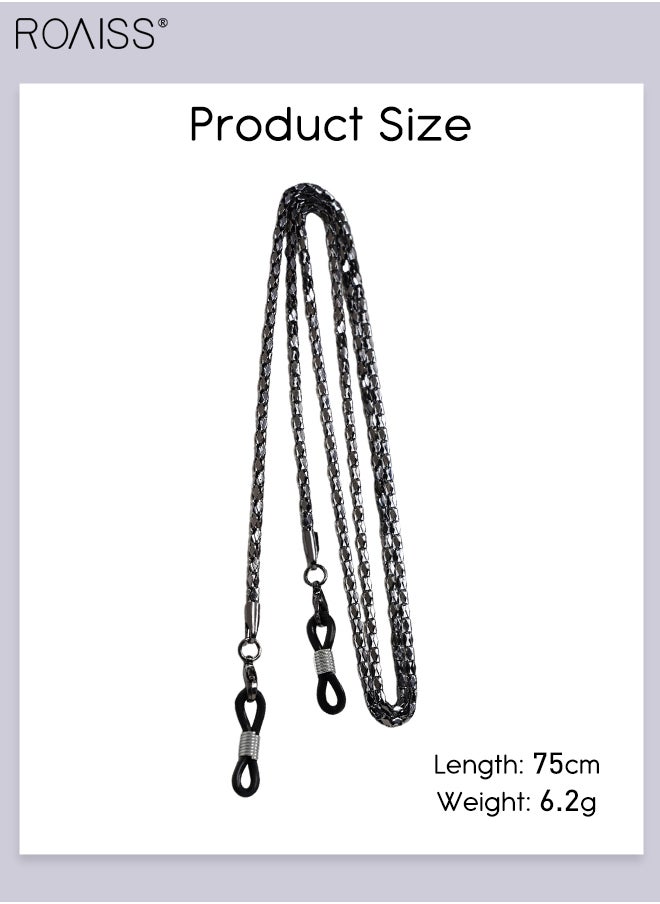 roaiss - 4Pcs Metal Glasses Chains for Men Women, Eyewear Strap Holders Hanging Neck Rope Windproof Mask Lanyard Eyeglasses Accessory, 75cm - Image 1