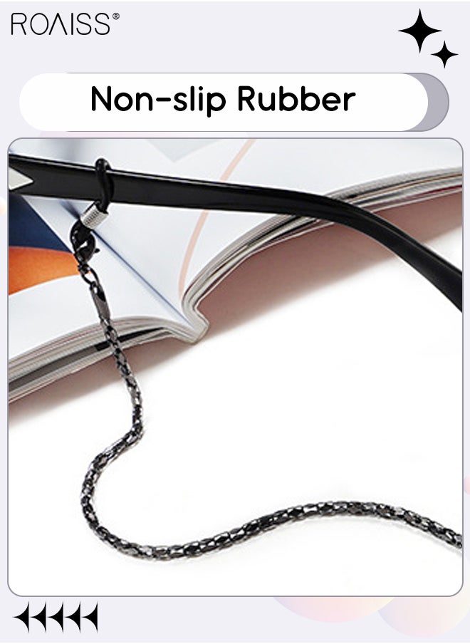 roaiss - 4Pcs Metal Glasses Chains for Men Women, Eyewear Strap Holders Hanging Neck Rope Windproof Mask Lanyard Eyeglasses Accessory, 75cm - Image 1