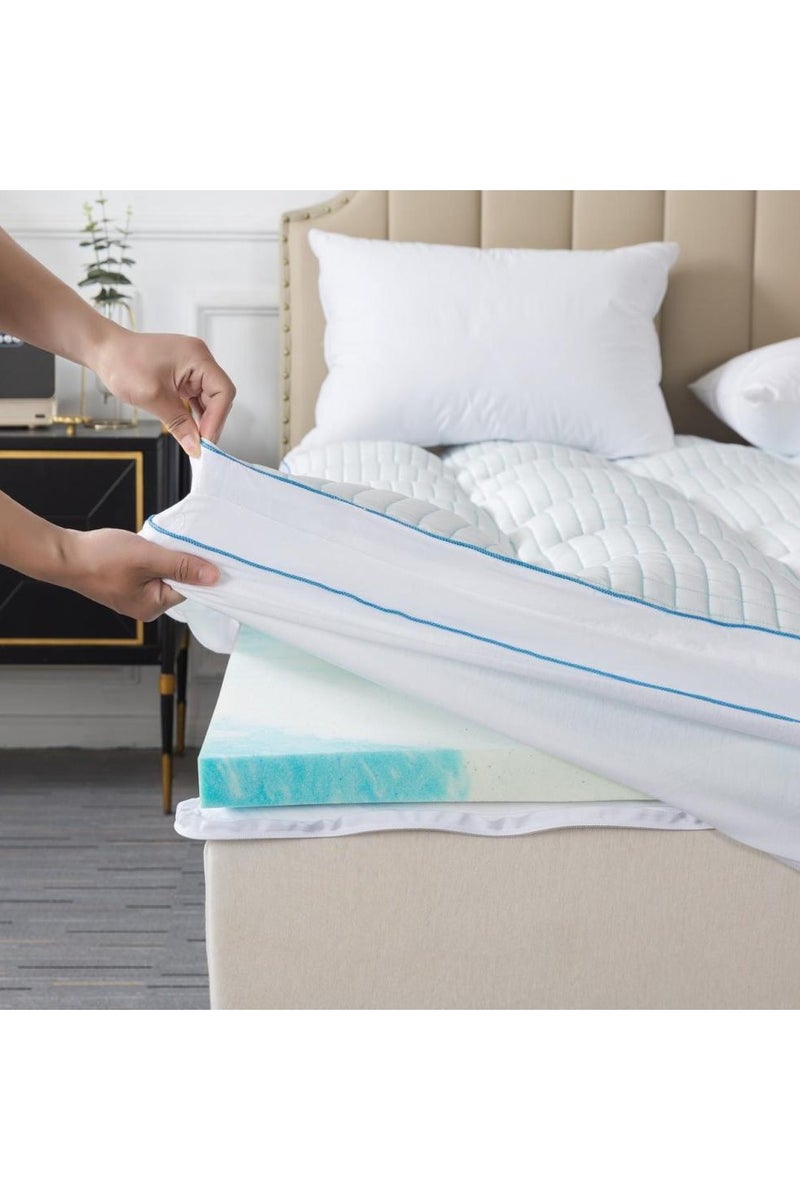 Dibaj Luxury Memory Foam Mattress Topper 7.5cm Thick 200x200 cm for Deep Comfort and Orthopedic Support - Image 1