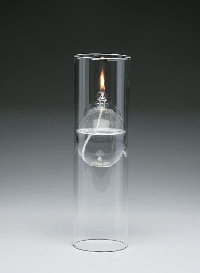 فايرفلاي شمعة زيت زجاجية قابلة لإعادة التعبئة من فايرفلاي فيولز - فانوس ترانسيند 8.38 بوصة بتصميم إعصار، للاستخدام الداخلي والخارجي. شمعة نظيفة مناسبة لتناول الطعام والمناسبات والإضاءة في حالات الطوارئ. تُستخدم مع البارافين السائل أو زيت المصابيح. - Image 2